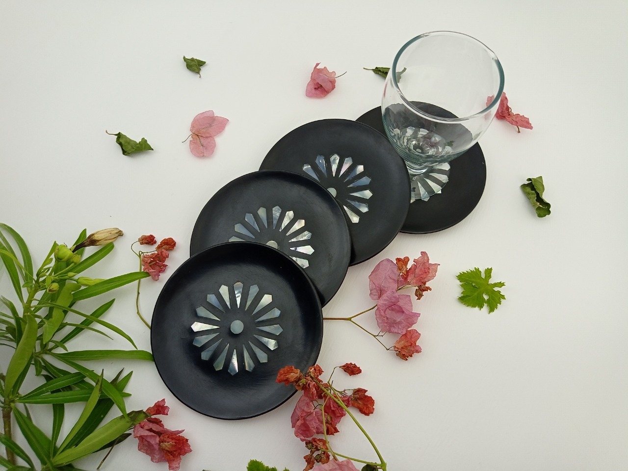 Round Soapstone Coaster Ii Model No. 83 Ii Black Color