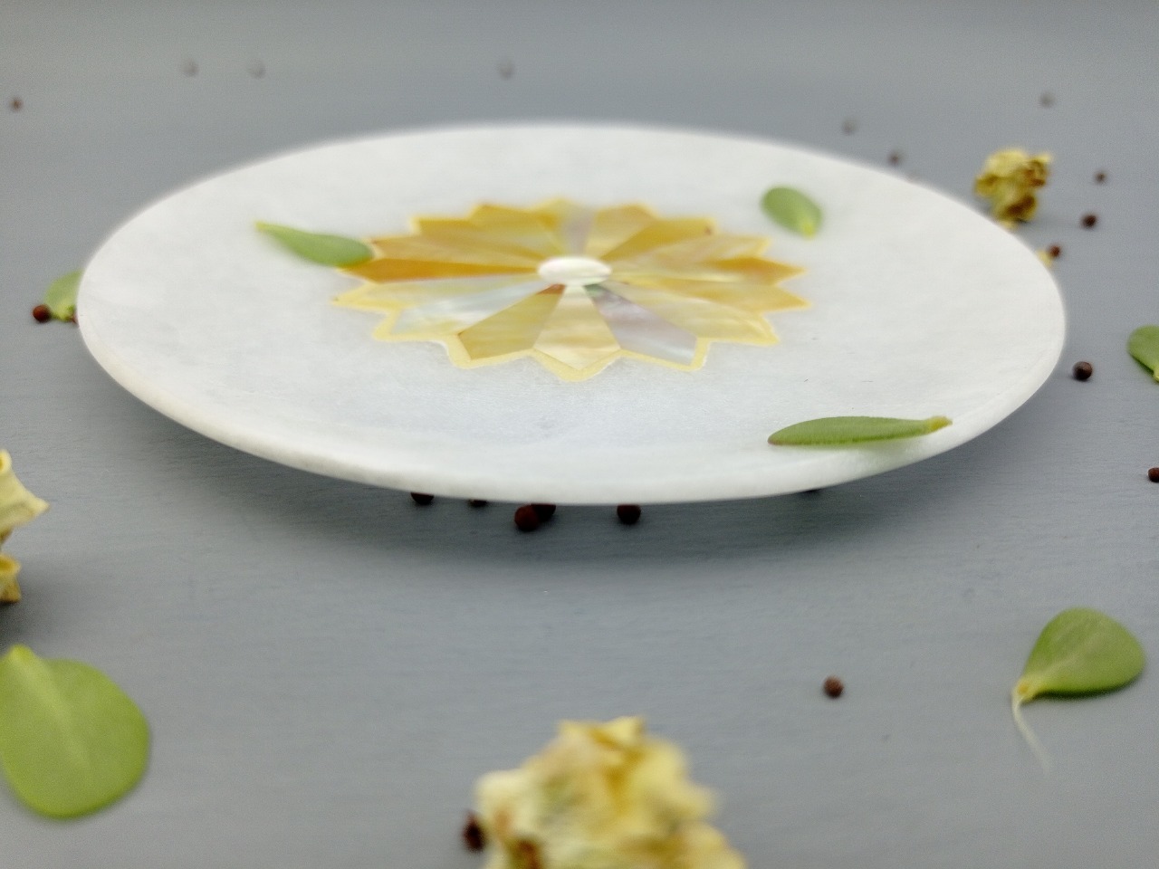 Round Alabaster Coaster Ii Model No. 197 Ii White Color