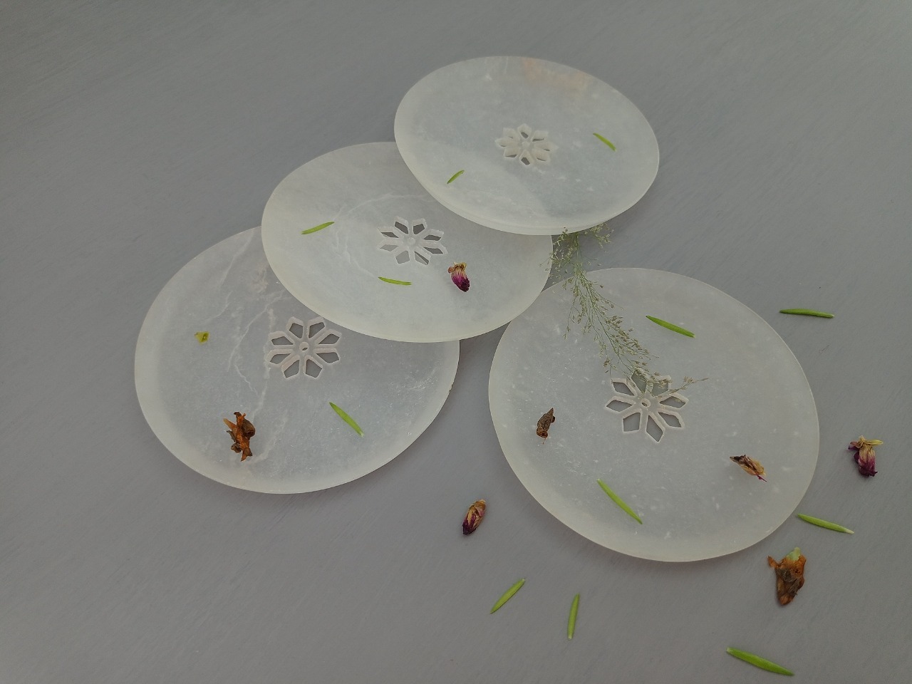 Round Alabaster Coaster Ii Model No. 200 Ii White Color