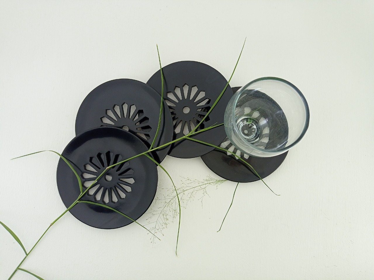 Round Soapstone Coaster Ii Model No. 202 Ii Black Color