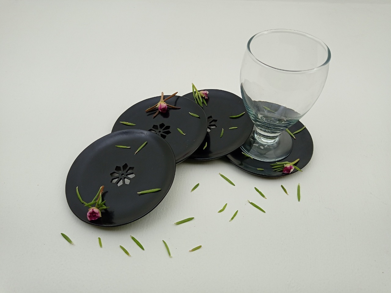 Round Soapstone Coaster Ii Model No. 220 Ii Black Color