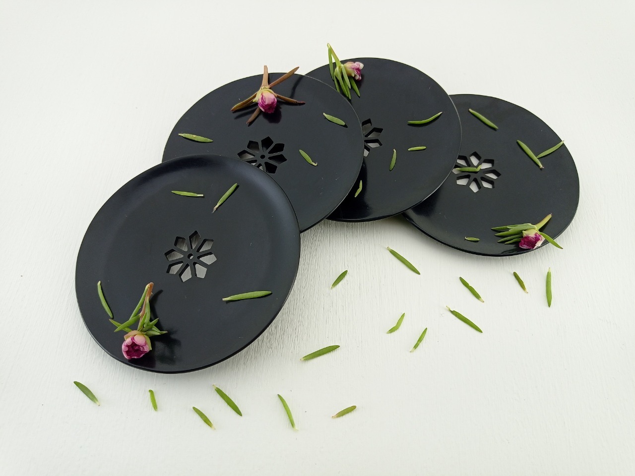 Round Soapstone Coaster Ii Model No. 220 Ii Black Color