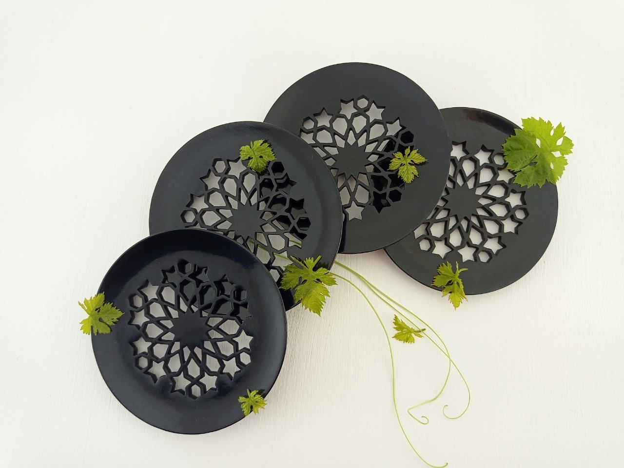 Round Soapstone Coaster Ii Model No. 229 Ii Black Color