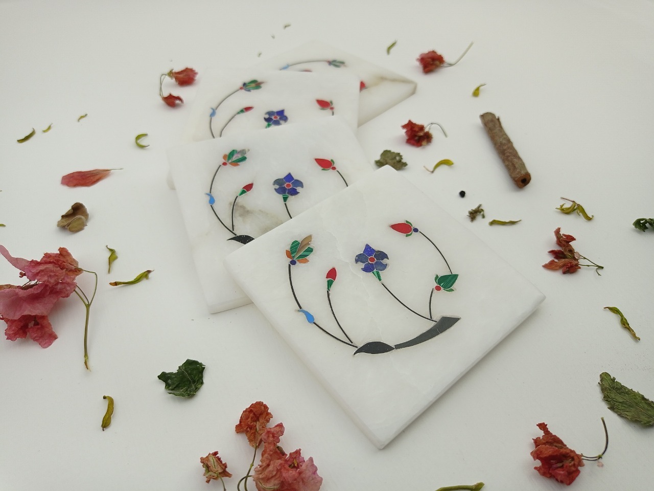 Square Alabaster Coaster Ii Model No 267 Ii White