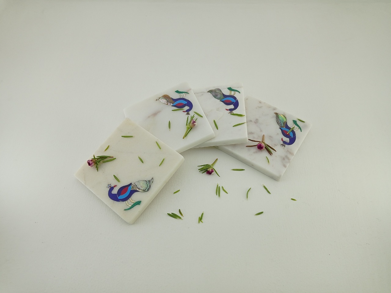 Square Marble Coaster Ii Model No. 19 Ii White