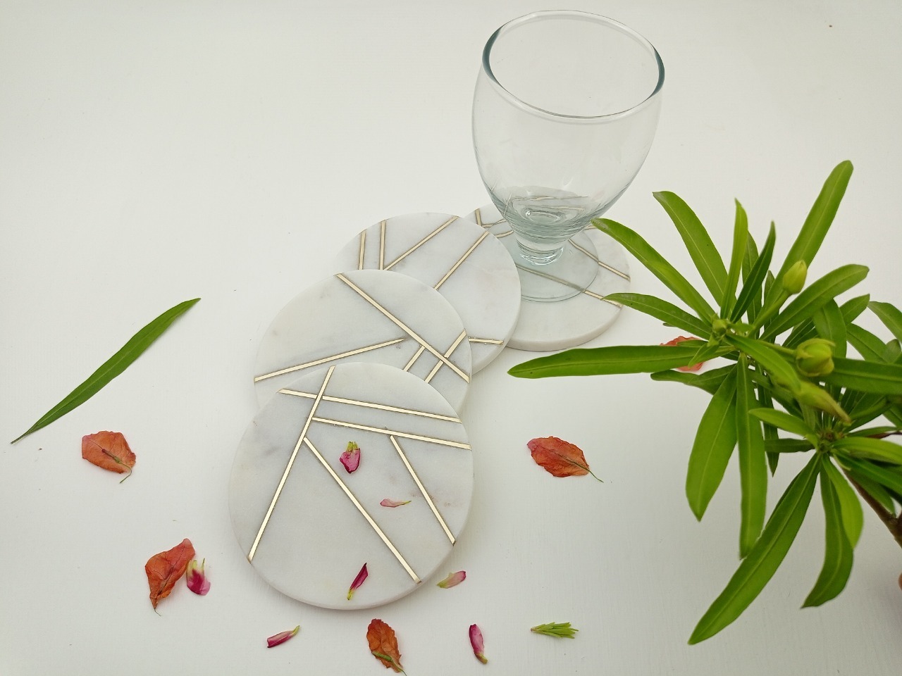 Round Marble Coaster Ii Model No 23 Ii White Color