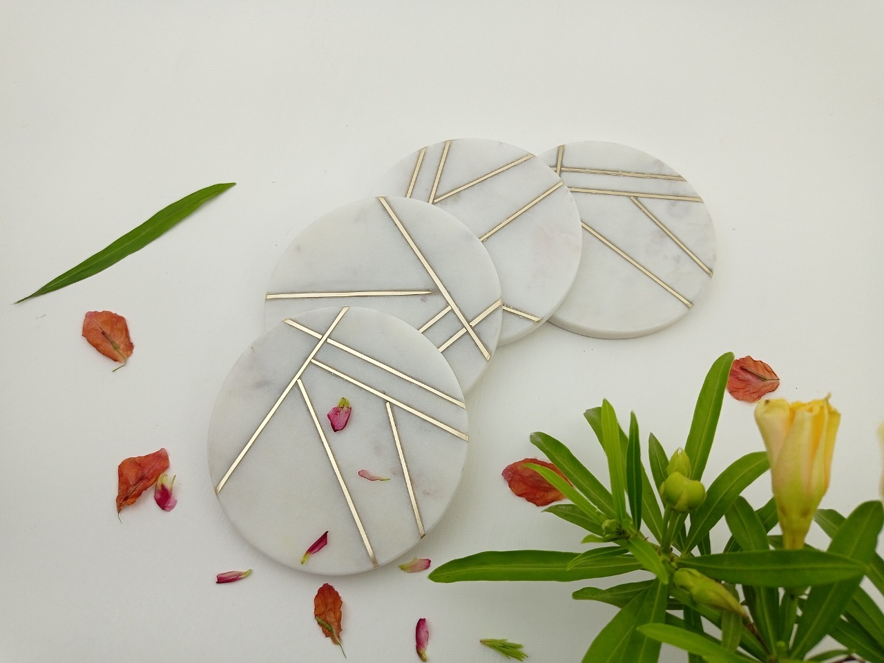 Round Marble Coaster Ii Model No 23 Ii White Color