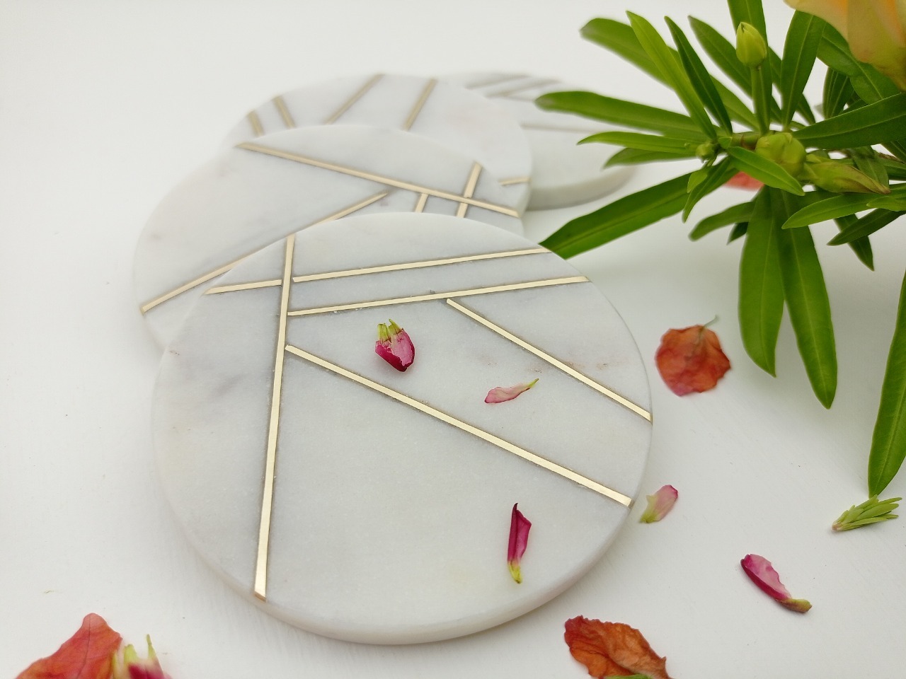 Round Marble Coaster Ii Model No 23 Ii White Color