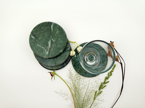 राउंड मार्बल कोस्टर Ii मॉडल नंबर 33 आई ग्रीन कलर