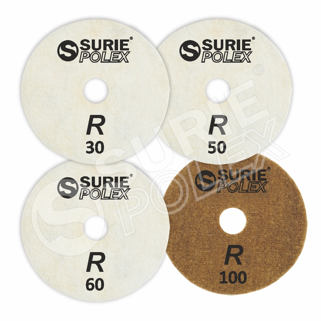 Dcrf5 9u1 Diamond Polishing Pads - 3" Diameter, 15mm Thickness | Flexible Diamond Material, Velcro Backing, Dry Use Only