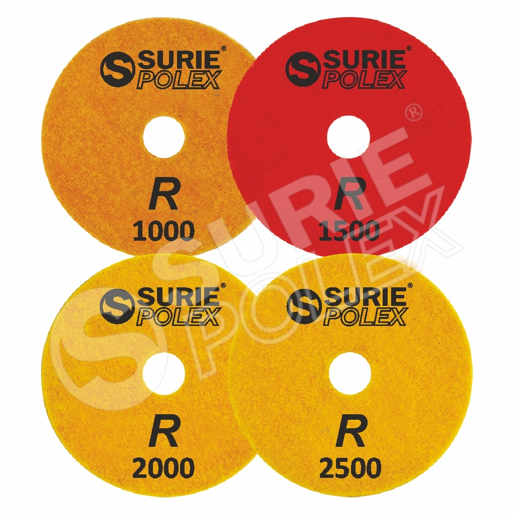 Dcrf5 9u1 Diamond Polishing Pads - 3" Diameter, 15mm Thickness | Flexible Diamond Material, Velcro Backing, Dry Use Only