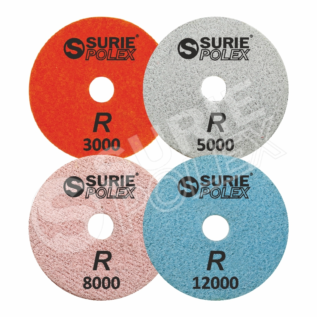 Dcrf5 9u1 Diamond Polishing Pads - 3" Diameter, 15mm Thickness | Flexible Diamond Material, Velcro Backing, Dry Use Only