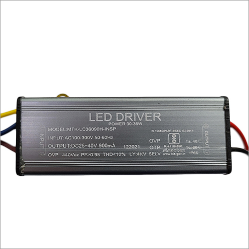36W 900mA 4KV MTK LED Driver - 100-300V AC Input, 25-40V DC Output | Black, IP65 Rated, Designed for Street Lighting Applications