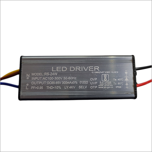 24W 300MA 4KV LED Driver - Cool White, AC 100-300V Input, DC 65-85V Output | Application: Electrical, Shape: Rectangle, Power Factor: 0.95