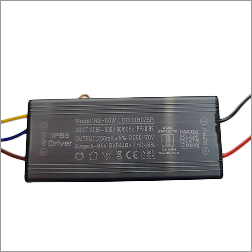 50W 750mA 6KV LED Driver - Input AC 100-300V, Output DC 50-70V, IP65, Color Black | Ideal for Flood Light Applications