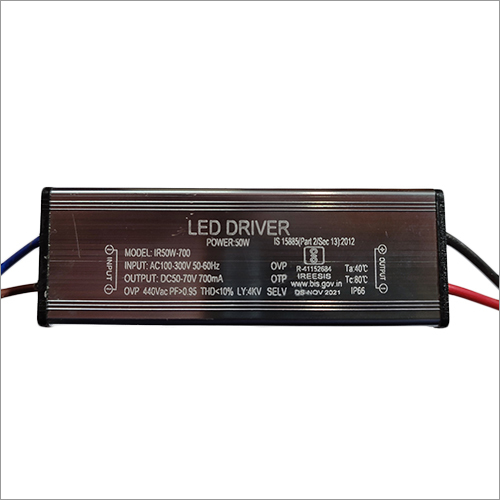 50W 700mA 4KV IR LED Driver - Black, AC 100-300V Input, DC 50-70V Output, Surge Protection 4KV, PF 0.95 | Optimal for Electrical Applications