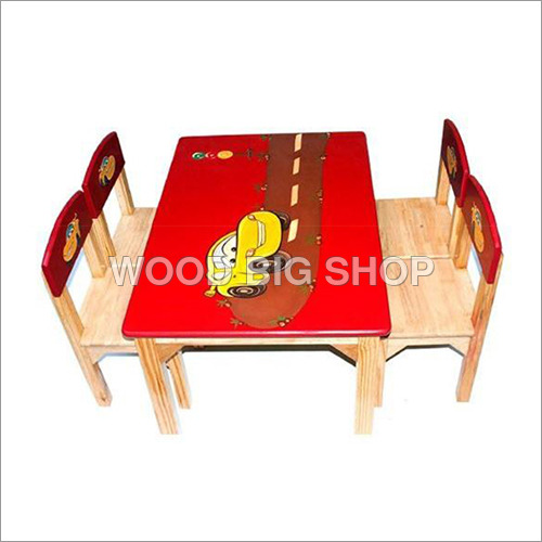 Wooden Rectangular Table Set - 14 Chairs & 1 Table, Vibrant Red Finish
