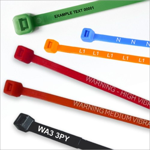 Engraved Cable Ties - Polyamide , 4.8 MM Width, Red, Black, Green, Blue, Orange | 1 Year Warranty, 50 Hz Frequency, Industrial Use