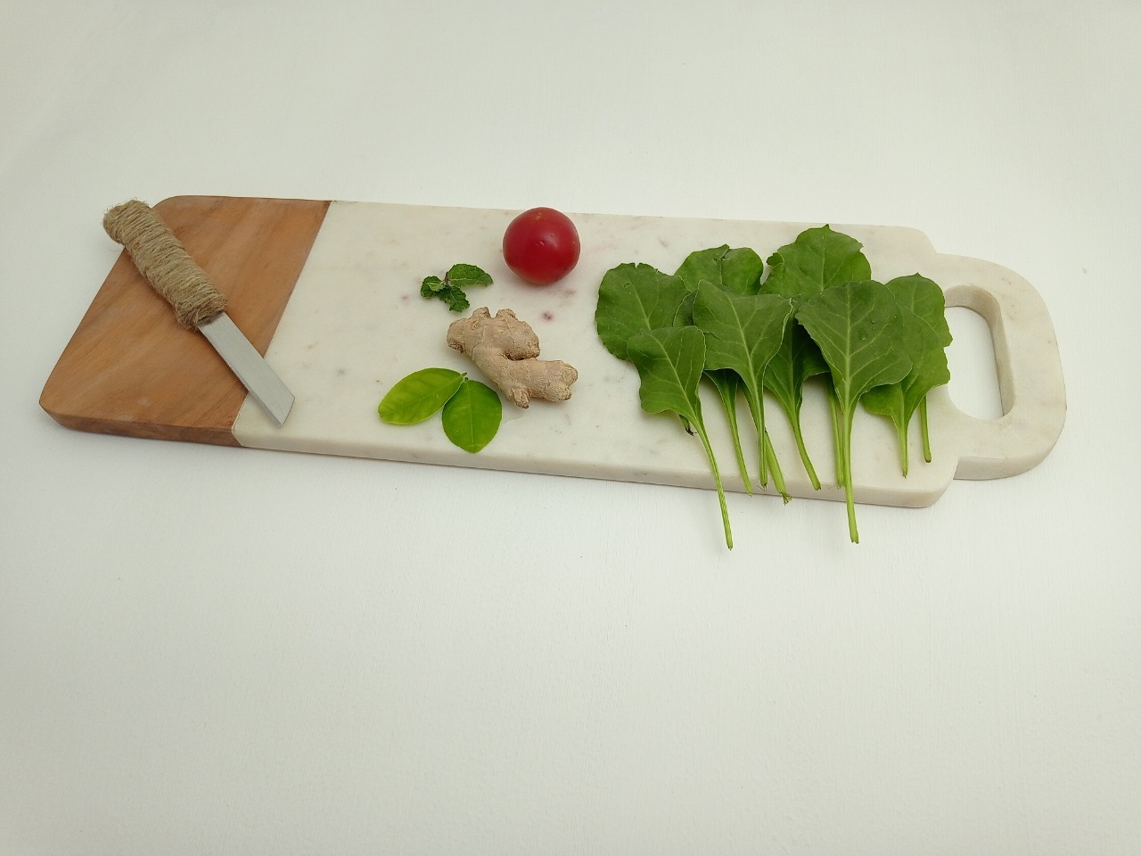 Rectnagle Marble Wood Chopping Board Ii Model No 10 Ii White Brown