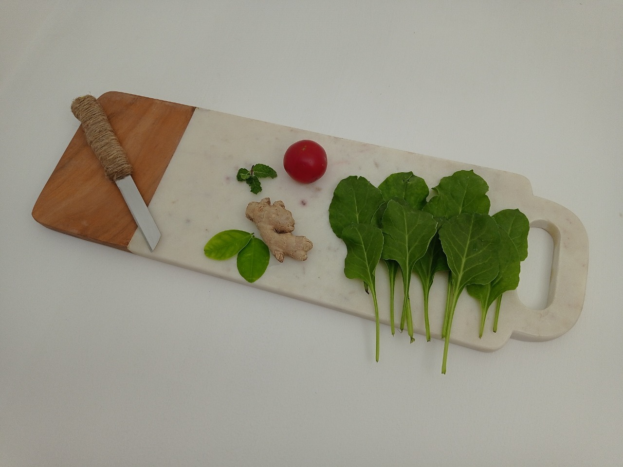 Rectnagle Marble Wood Chopping Board Ii Model No 10 Ii White Brown