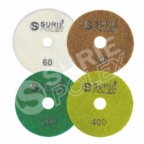 Dcrf-7s1concrete Polishing Pads - Diamond Wet Polishing Pad, Flexible Diamond Material, Velcro-backed, Grits From 60 To 12000 For Superior Polishing