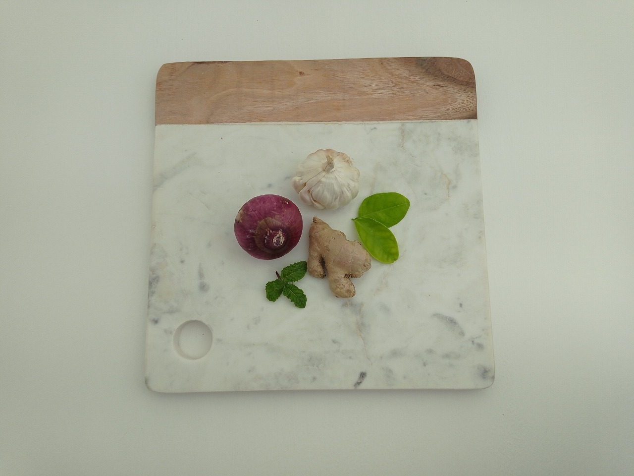 Square Marble Wood Chopping Board Ii Model No 4 Ii White Brown Color