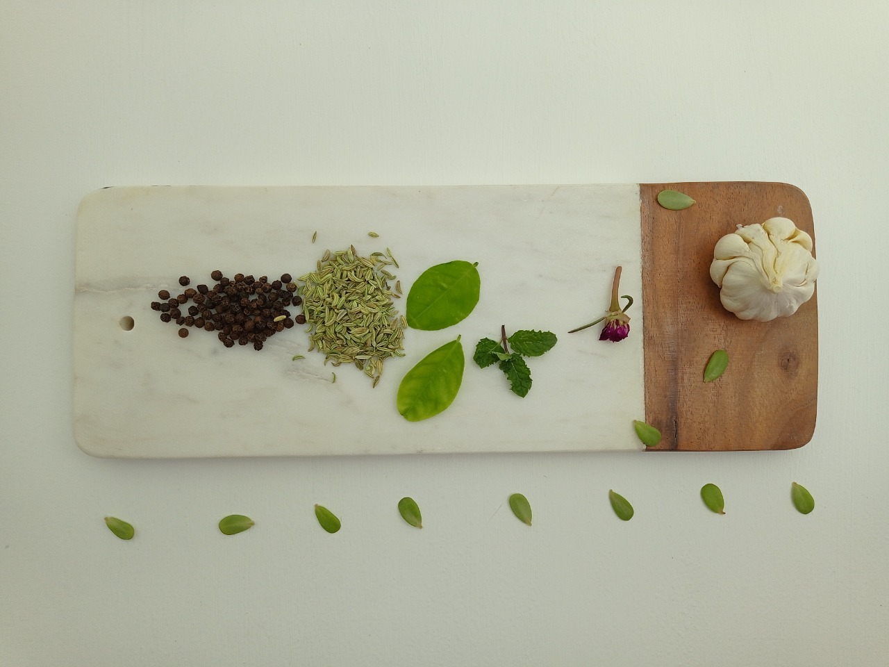 Rectnagle Marble Wood Chopping Board Ii Model No 9 Ii White  Brown Color