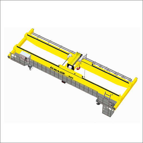 Double Girder Eot Crane - Stainless Steel, 12.5t Swl, 30m Span, Yellow | Industrial Usage, Dual Speed Hoisting And Travel