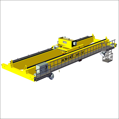 Double Girder Eot Crane - Stainless Steel, 12.5t Swl, 30m Span, Yellow | Industrial Usage, Dual Speed Hoisting And Travel