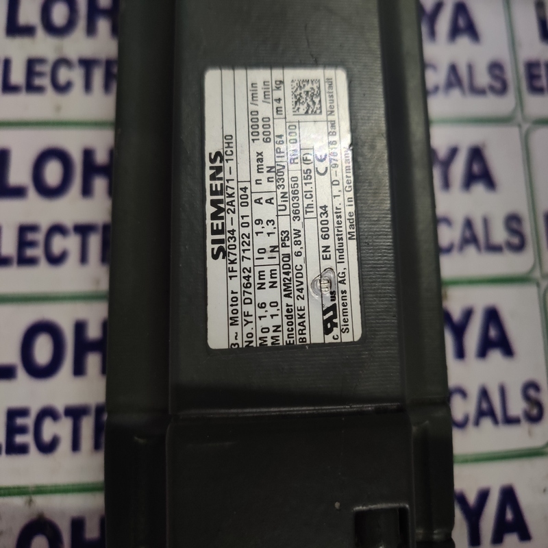 Siemens 1fk7034-2ak71-1ch0 Servo Motor