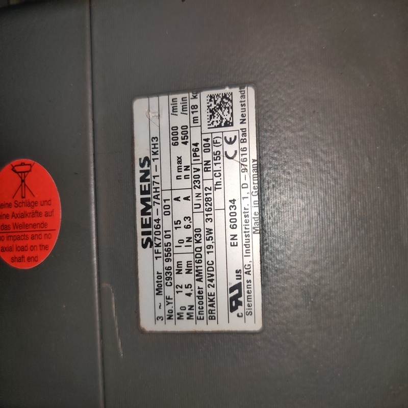 Siemens 1fk7064-7ah71-1kh3 Servo Motor