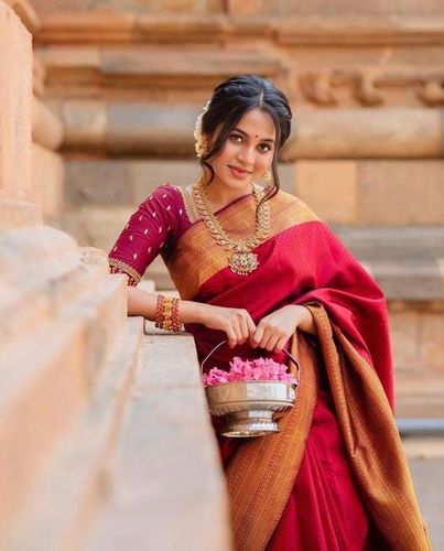Sf Banarasi Jacquard Saree - Luxurious Kanjivaram Silk Fabric | Perfect for Summer, Winter, and Festive Occasions
