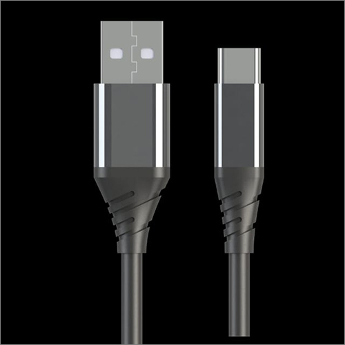 Black Usb Data Cable - Plastic Material, 1.5 Meters Long, Black | High-quality Build For Reliable Data Transfer And Charging