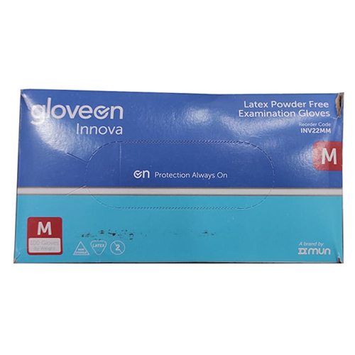 Latex Powder Free Examination Gloves - Latex Material, Waterproof, White Color | Disposable, Snug Fit with Textured Surface for Enhanced Grip