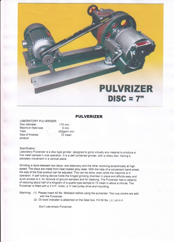 Metal Laboratory Pulverizer
