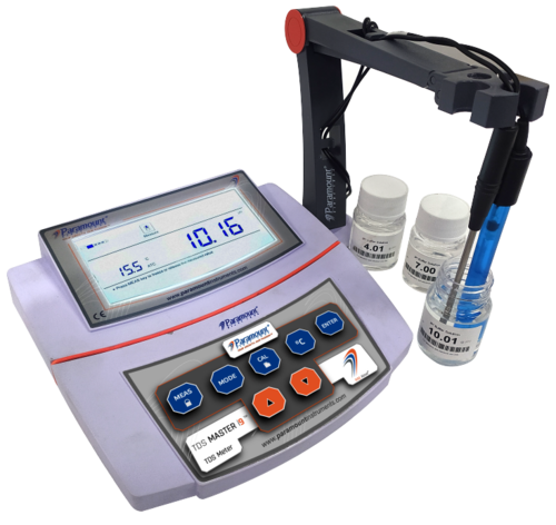 Tds Meter (Microprocessor Based) - 210x205x75mm, 1.2kg | Lcd Dual Display, Three Point Calibration, Inbuilt Temperature Sensor