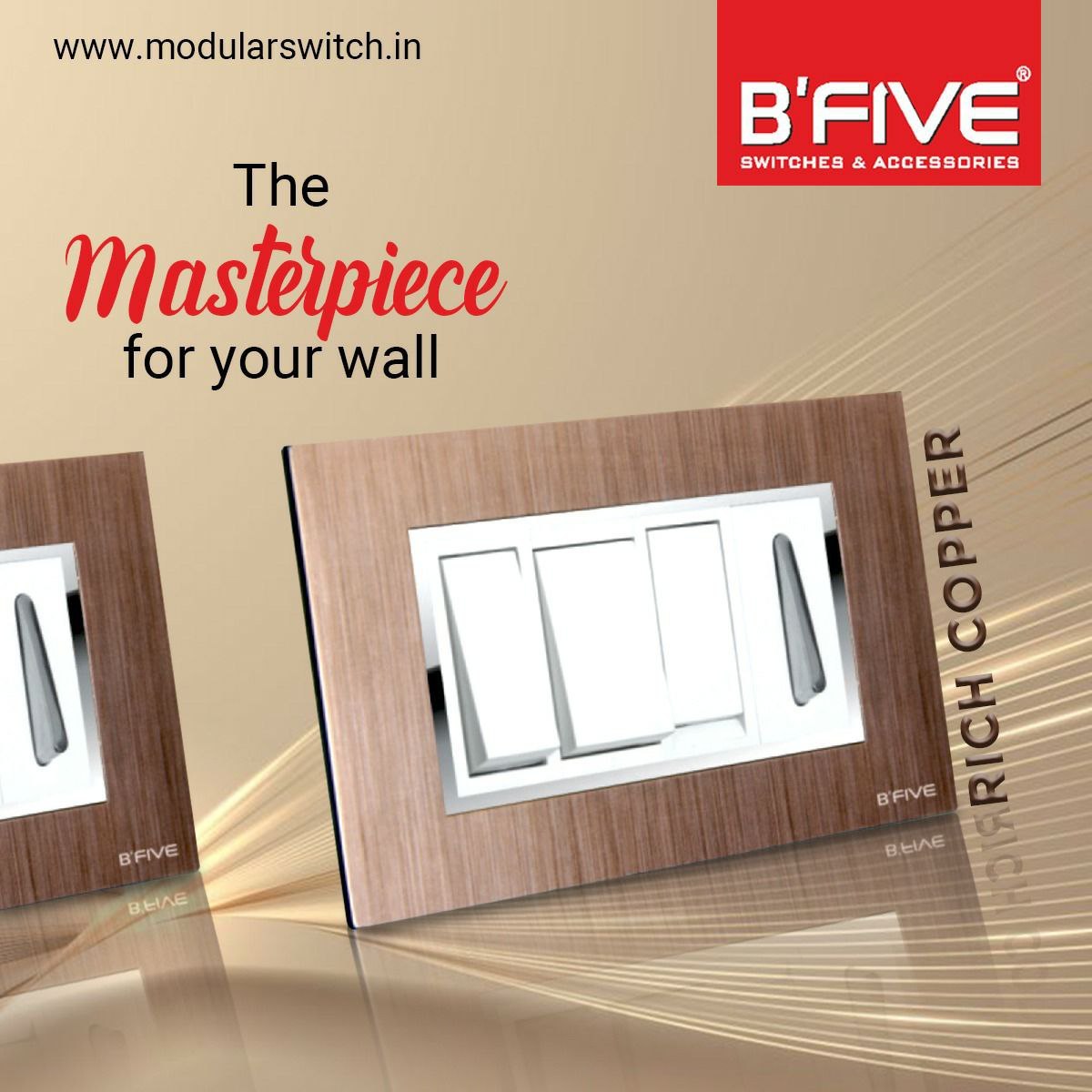 Switch Plate | Rich Copper Plate - Color: White