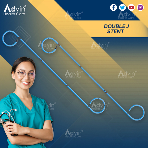 Double J Stent - Tyvek Pouch EN-868-5 Standard | Durable Bio-Compatible, Thin Wall Design, Tapered Ends, Smooth Surface for Easy Insertion, Prevents Stent Migration