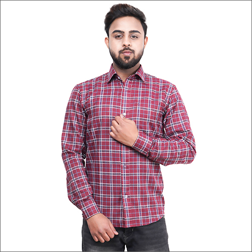 वॉशेबल पुरुषों की फुल स्लीव कॉटन चेक्ड शर्ट