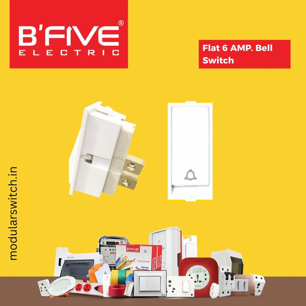 व्हाइट फ्लैट बेल स्विच