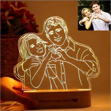 Personalized Photo 3rd Acrylic Lamp - High-quality Acrylic, Custom Size | Electric Power Source, Customizable Design For Decorative Elegance