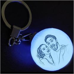 3d Moon Lamp Keychain - Plastic Material, Soft Glow Design | Unique Relaxing Glow For Selenophile Enthusiasts And Nature Lovers