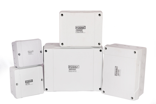 ग्रे वेदरप्रूफ इलेक्ट्रिकल जंक्शन बॉक्स