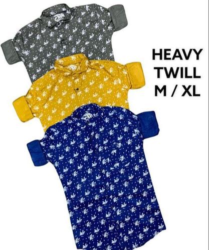 Mens Printed Shirt - Custom Size M, L, XL | Featuring Breathable, Washable Twill Fabric, Ideal for Casual Wear