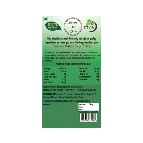 Pack Of 2 Roasted Almond Dark Chocolate - Piece Size, Sweet Flavor | Store In A Dry Place, Crafted From Quality Ingredients