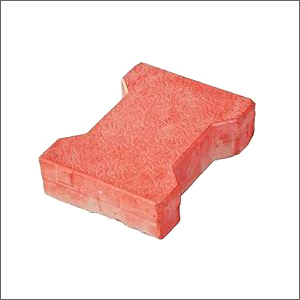 Interlocking Dumble Tiles - Concrete Material, Rectangular Shape, Red Color | Outdoor Flooring, Landscaping Use, Interlocking Design