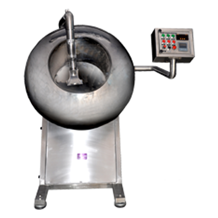 Automatic Tablet Coating Machine - Stainless Steel, 45-Degree Inclined Pan Design | Semi-Automatic Control, Adjustable Speed, Hot Air Blower Option