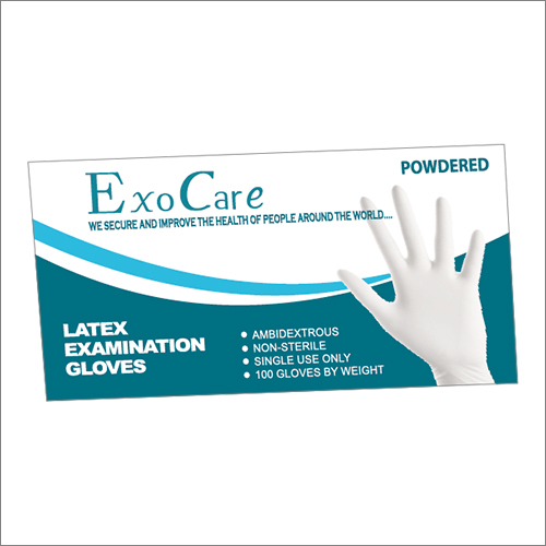 Latex Examination Gloves - Full Finger, White Color, Plain Pattern | Quick Dry Medical Gloves