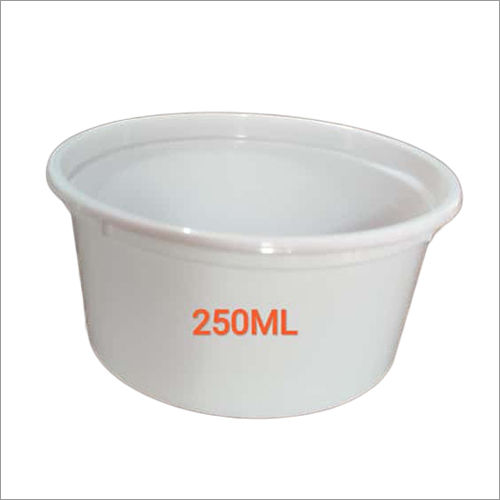 White 250 Ml Round Plastic Container