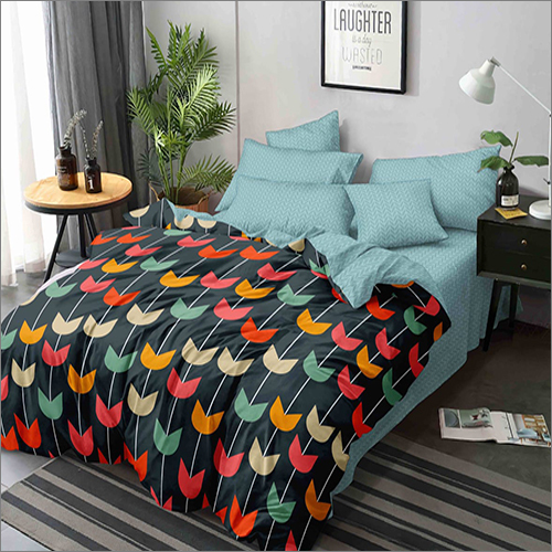 वॉशेबल फ्लोरल प्रिंटेड किंग साइज़ बेडिंग सेट